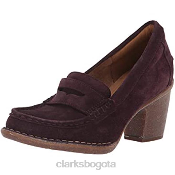 Clarks 0DX8L1449 clarks berenjena gamuza mujer carleta belle mujer ante berenjena