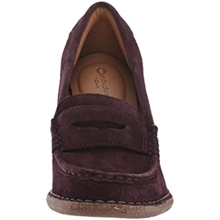 Clarks 0DX8L1449 clarks berenjena gamuza mujer carleta belle mujer ante berenjena