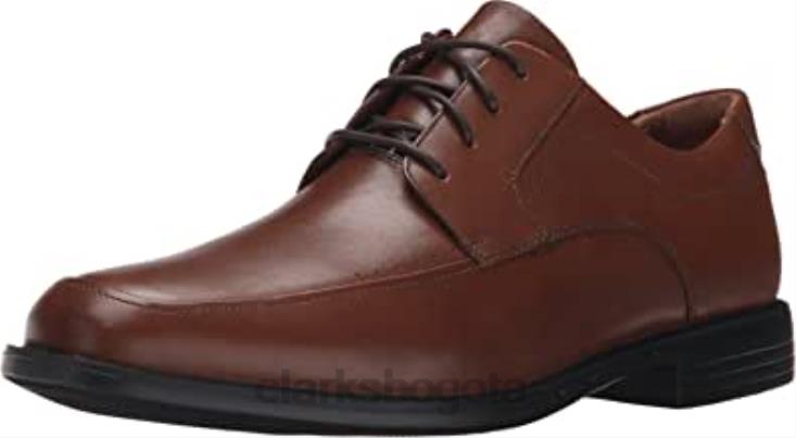 Clarks 0DX8L1456 Zapatos Oxford Clarks Un Bizley View de cuero tostado para hombre hombres