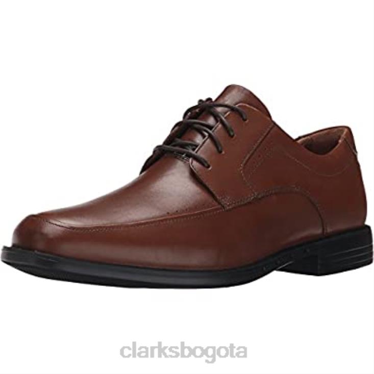 Clarks 0DX8L1456 Zapatos Oxford Clarks Un Bizley View de cuero tostado para hombre hombres