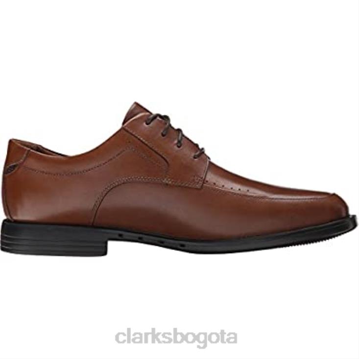 Clarks 0DX8L1456 Zapatos Oxford Clarks Un Bizley View de cuero tostado para hombre hombres