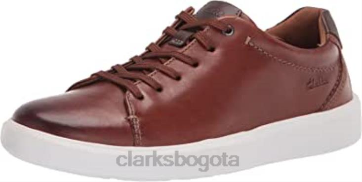 Clarks 0DX8L1474 Zapatilla Clarks Cambro Low para hombre de piel color canela oscuro hombres cuero bronceado oscuro