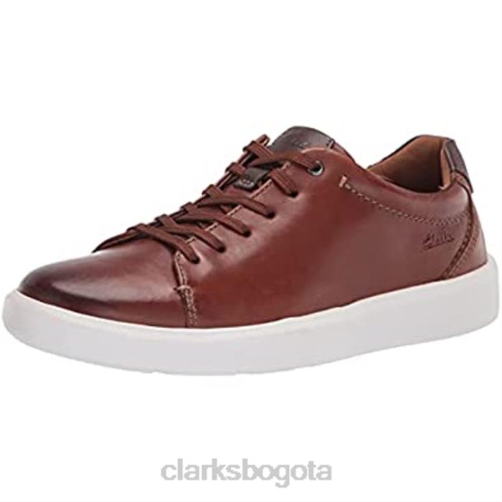 Clarks 0DX8L1474 Zapatilla Clarks Cambro Low para hombre de piel color canela oscuro hombres cuero bronceado oscuro