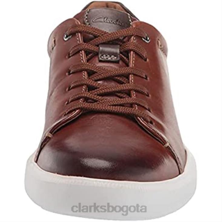 Clarks 0DX8L1474 Zapatilla Clarks Cambro Low para hombre de piel color canela oscuro hombres cuero bronceado oscuro