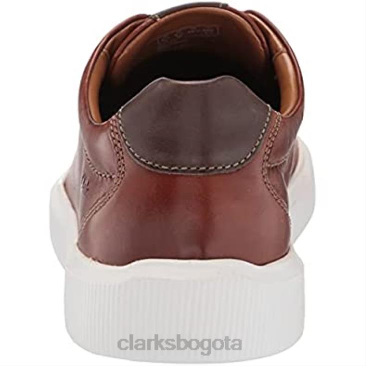 Clarks 0DX8L1474 Zapatilla Clarks Cambro Low para hombre de piel color canela oscuro hombres cuero bronceado oscuro