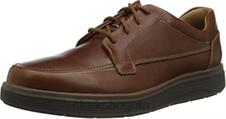 Clarks 0DX8L1475 Zapatos Oxford planos Clarks Un Abode Facility de cuero color canela oscuro para hombre hombres cuero bronceado oscuro