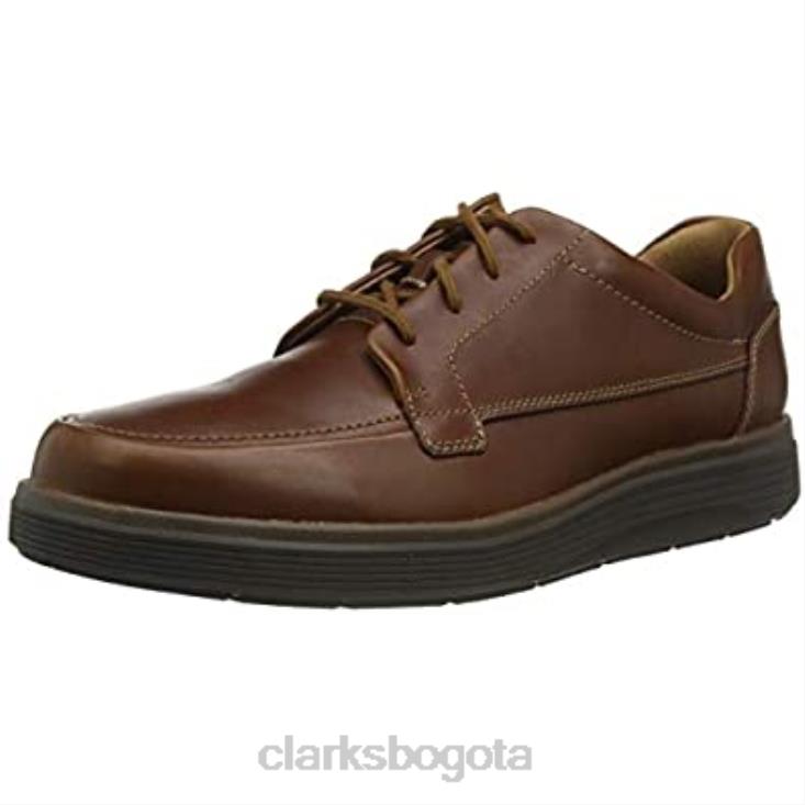 Clarks 0DX8L1475 Zapatos Oxford planos Clarks Un Abode Facility de cuero color canela oscuro para hombre hombres cuero bronceado oscuro