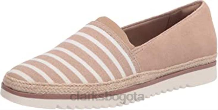 Clarks 0DX8L1478 mocasín serena paige mujer plano arena textil ante combi clarks mujer combi ante textil arena