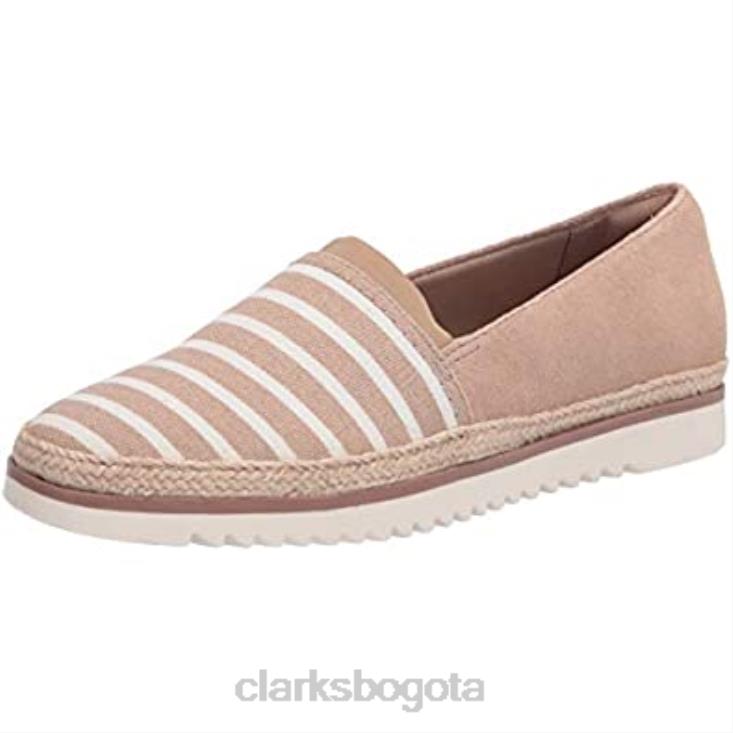 Clarks 0DX8L1478 mocasín serena paige mujer plano arena textil ante combi clarks mujer combi ante textil arena