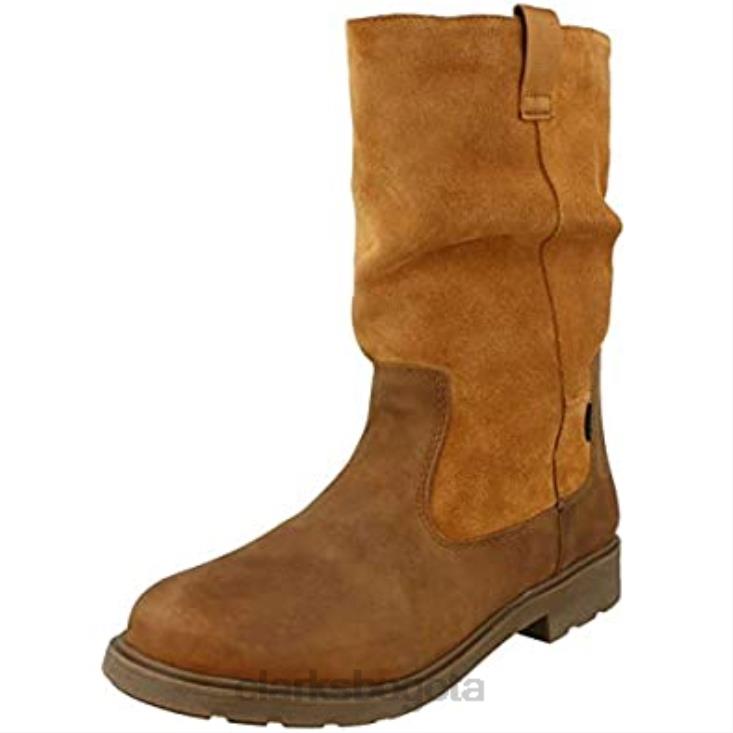 Clarks 0DX8L1481 Botines niña astrol rise k de cuero marrón tostado clarks niños cuero marrón tostado cuero tostado