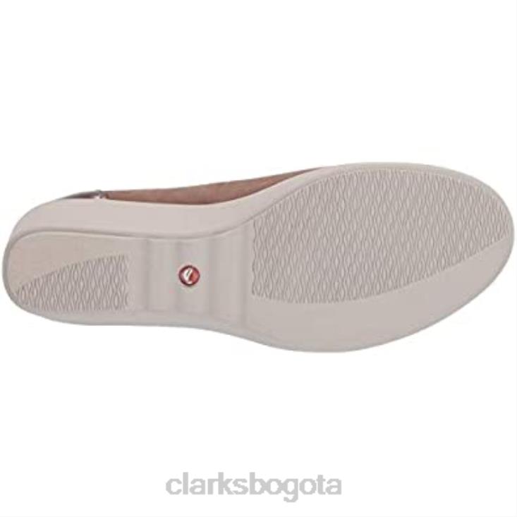 Clarks 0DX8L1484 clarks un tallara liz plataforma combi de cuero nobuck guijarro para mujer mujer combinación de cuero nobuck guijarro