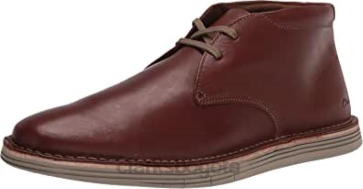 Clarks 0DX8L1488 Botas chukka Forge Stride de Clarks de cuero color canela oscuro para hombre hombres cuero bronceado oscuro