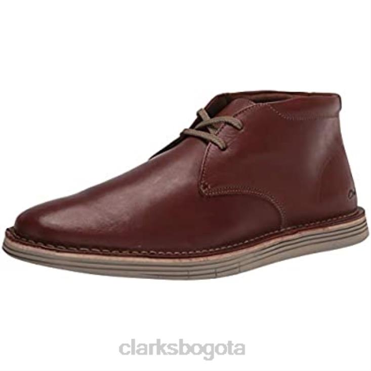 Clarks 0DX8L1488 Botas chukka Forge Stride de Clarks de cuero color canela oscuro para hombre hombres cuero bronceado oscuro