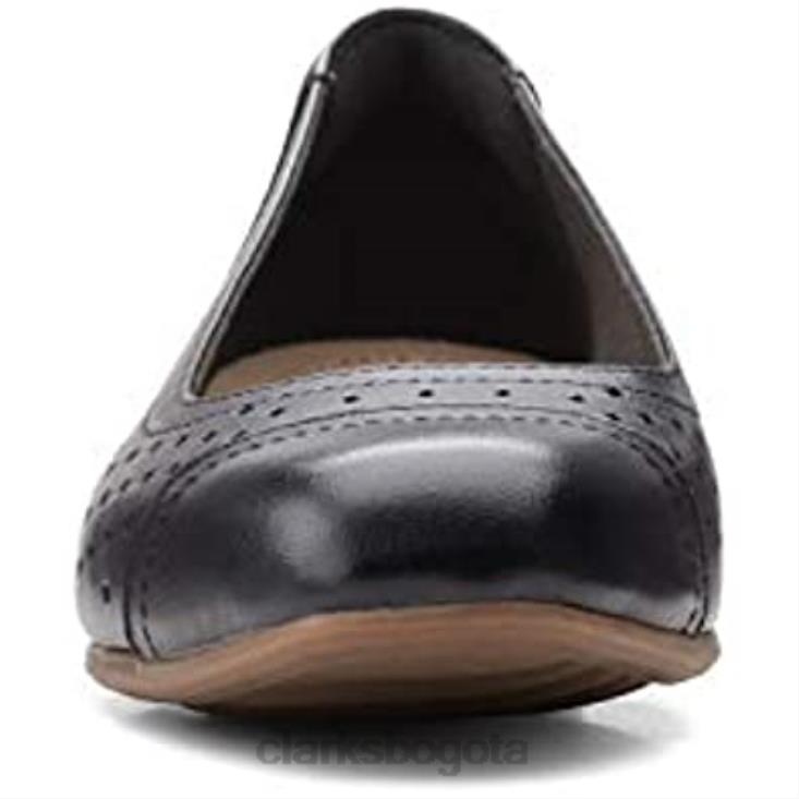 Clarks 0DX8L1489 Bailarinas Clarks Juliet Cedar de piel negra para mujer mujer cuero negro