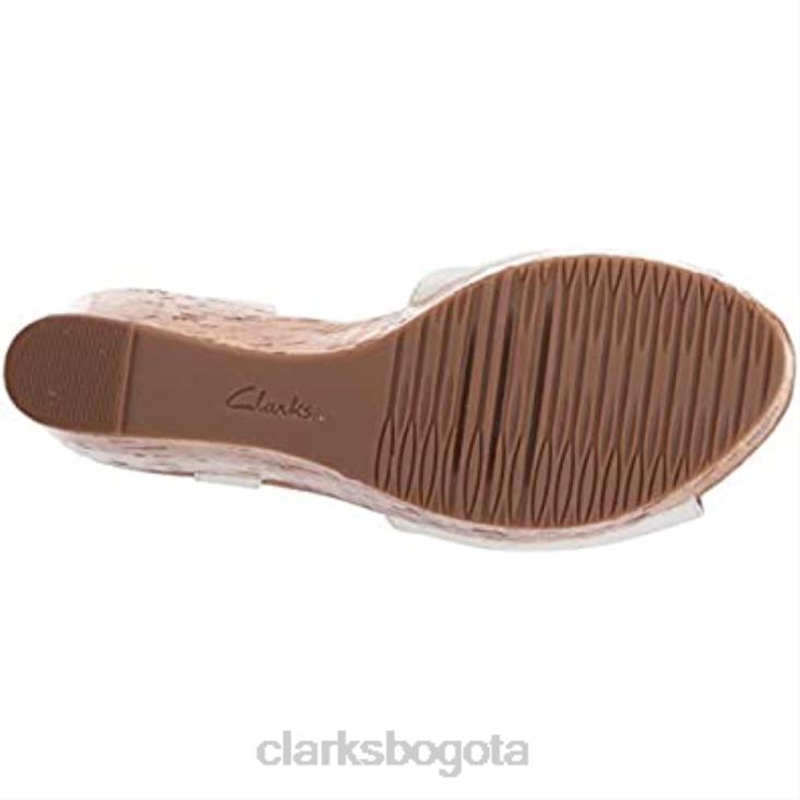 Clarks 0DX8L1502 sandalia mujer annadel mystic cuña charol blanco sintético clarks mujer charol blanco sintético