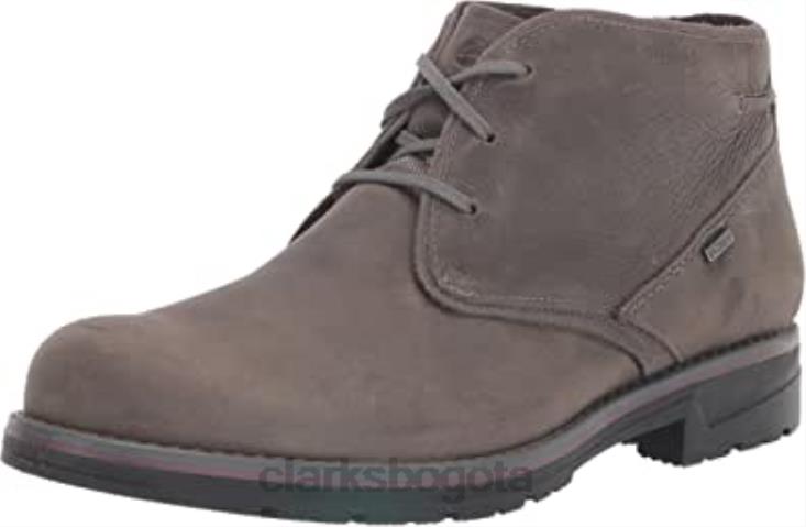 Clarks 0DX8L1510 botas chukka morris peak impermeables para hombre cuero gris clarks hombres cuero gris