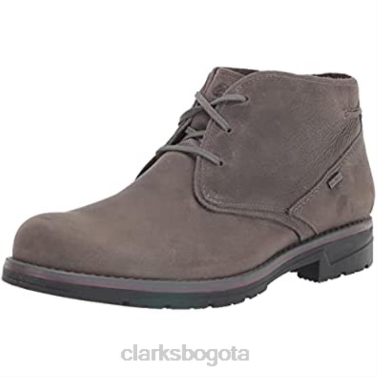 Clarks 0DX8L1510 botas chukka morris peak impermeables para hombre cuero gris clarks hombres cuero gris