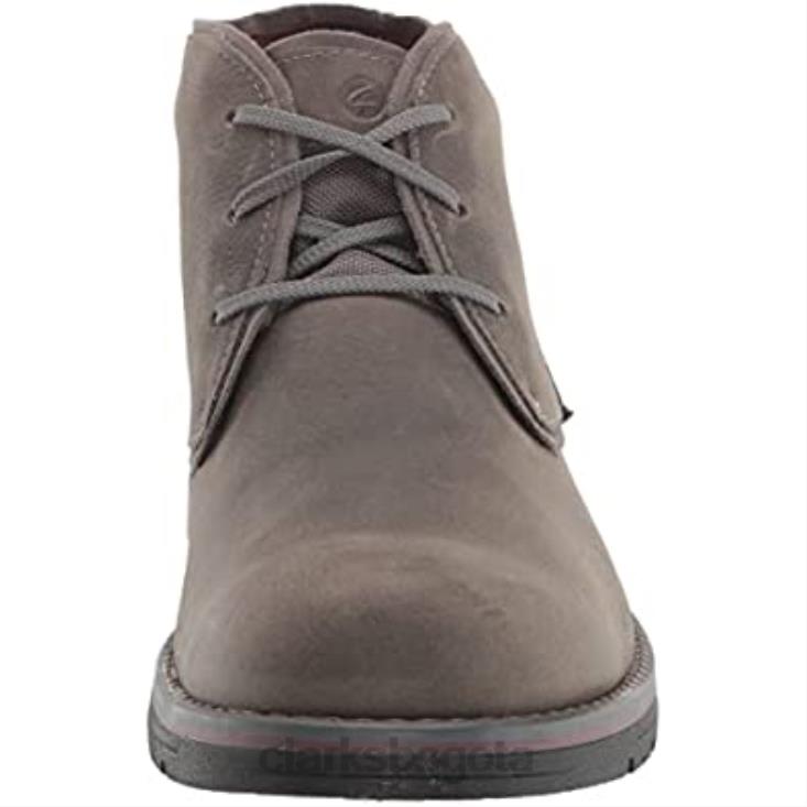 Clarks 0DX8L1510 botas chukka morris peak impermeables para hombre cuero gris clarks hombres cuero gris