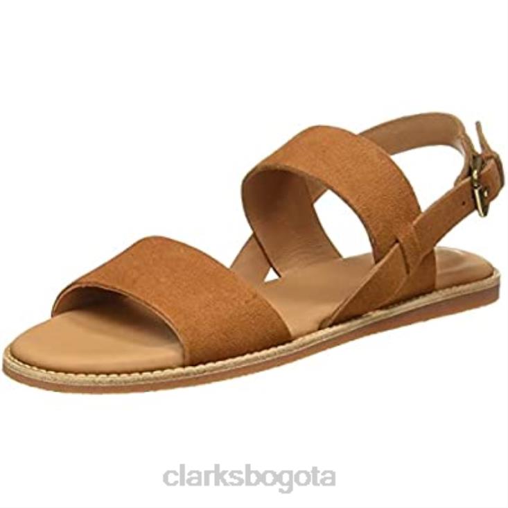 Clarks 0DX8L1511 sandalia con correa karsea para mujer clarks cuero tostado mujer cuero marrón