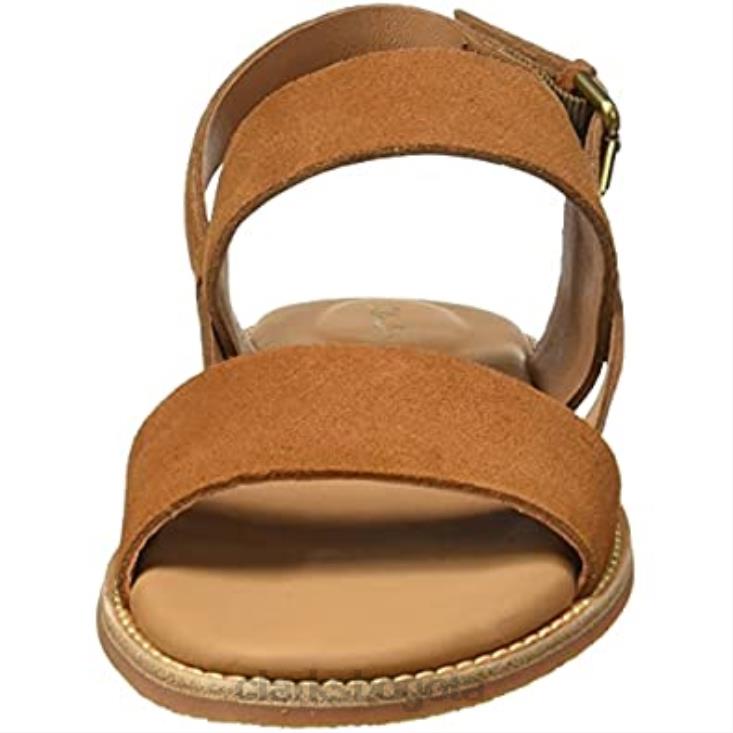 Clarks 0DX8L1511 sandalia con correa karsea para mujer clarks cuero tostado mujer cuero marrón