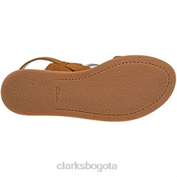 Clarks 0DX8L1511 sandalia con correa karsea para mujer clarks cuero tostado mujer cuero marrón