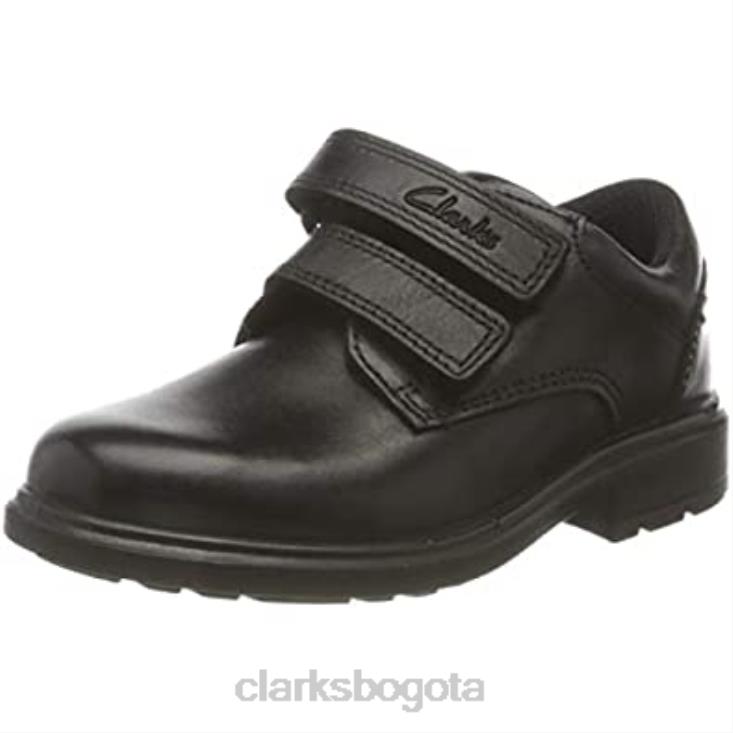 Clarks 0DX8L152 Zapatos clarks remi pace t de corte ancho para uniforme escolar para niño en negro niños cuero negro