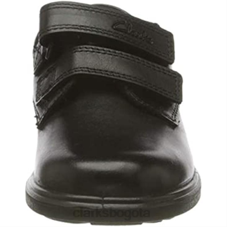 Clarks 0DX8L152 Zapatos clarks remi pace t de corte ancho para uniforme escolar para niño en negro niños cuero negro