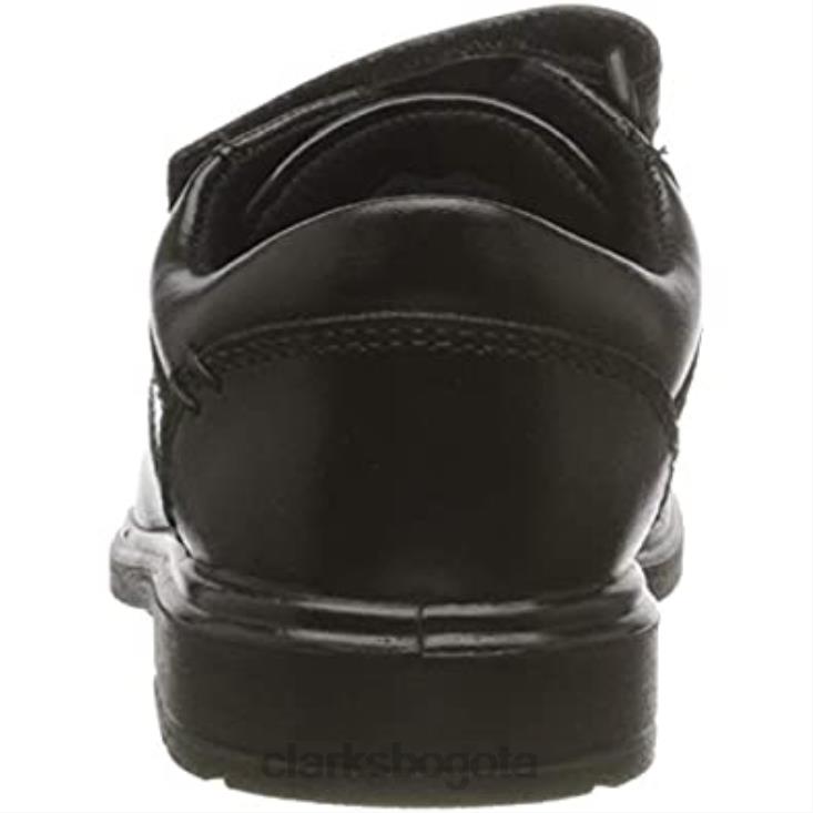 Clarks 0DX8L152 Zapatos clarks remi pace t de corte ancho para uniforme escolar para niño en negro niños cuero negro