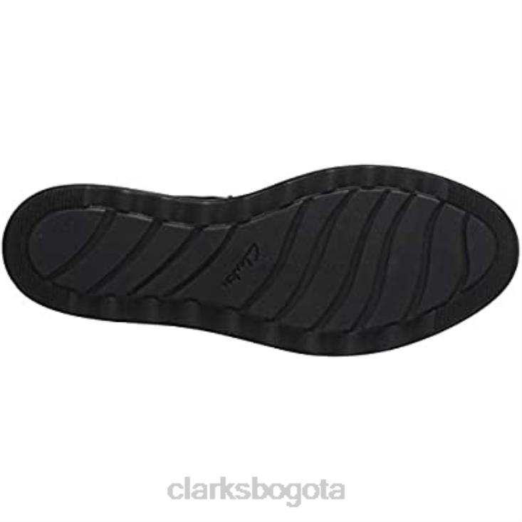 Clarks 0DX8L1523 Botín clarks sharon salon de ante negro con ribete tostado oscuro para mujer mujer gamuza negra con ribete tostado oscuro