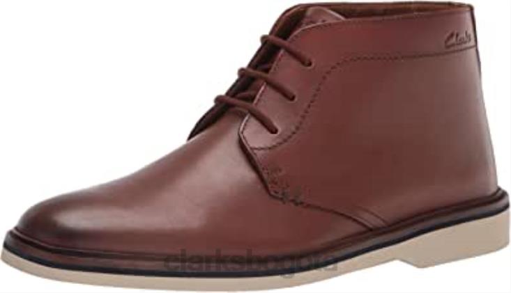Clarks 0DX8L1538 Botas clarks malwood mid chukka de cuero color canela oscuro para hombre hombres