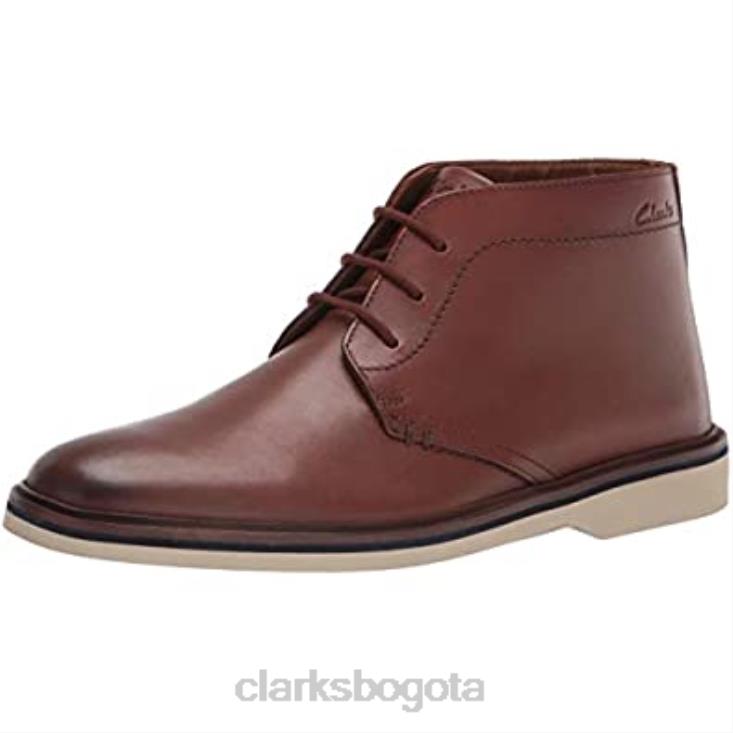 Clarks 0DX8L1538 Botas clarks malwood mid chukka de cuero color canela oscuro para hombre hombres