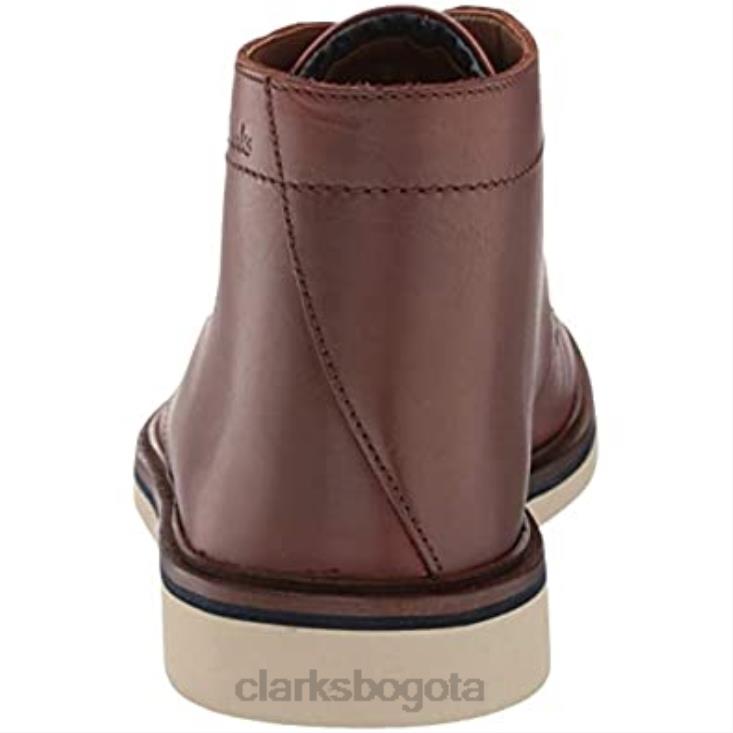 Clarks 0DX8L1538 Botas clarks malwood mid chukka de cuero color canela oscuro para hombre hombres