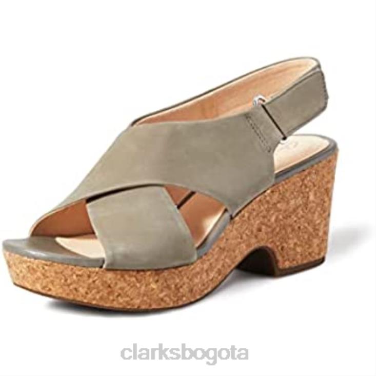 Clarks 0DX8L1543 Sandalias con correa en el tobillo 261479 304 para mujer Clarks beige (sage nubuck sage nubuck) mujer