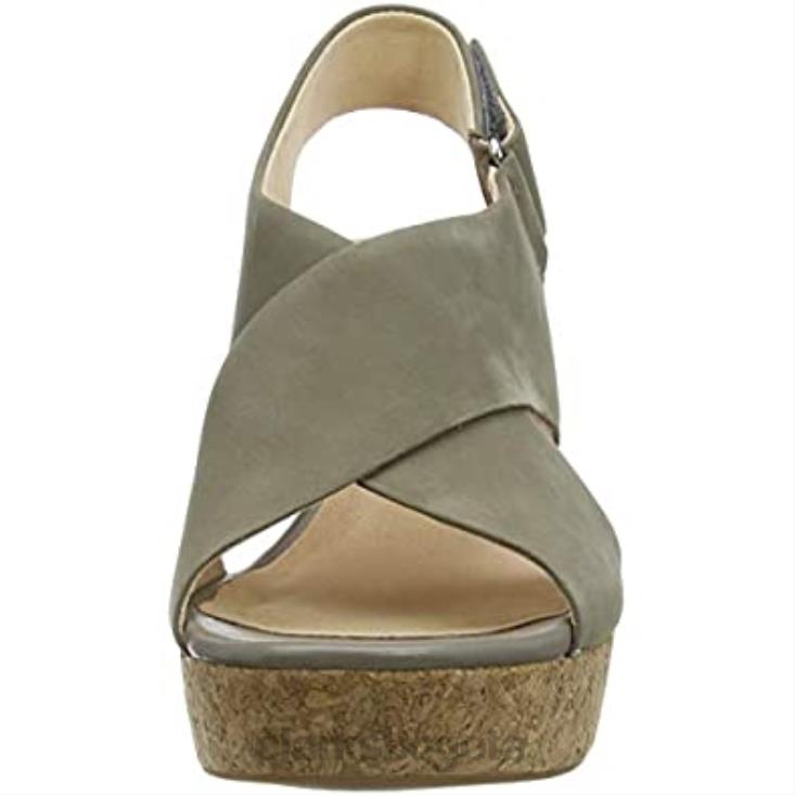 Clarks 0DX8L1543 Sandalias con correa en el tobillo 261479 304 para mujer Clarks beige (sage nubuck sage nubuck) mujer