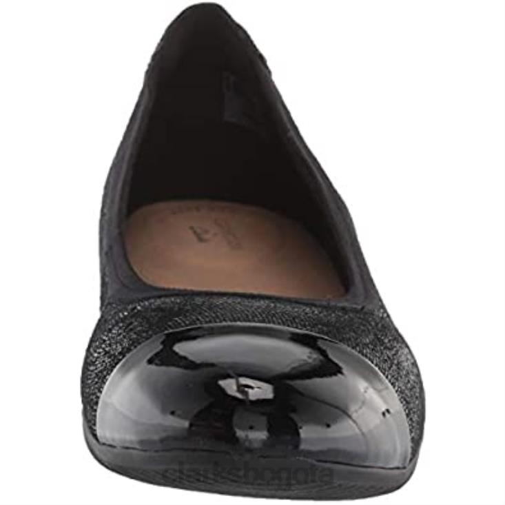 Clarks 0DX8L1549 bailarinas de mujer sara orquídea clarks combi de cuero negro mujer