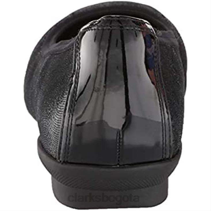 Clarks 0DX8L1549 bailarinas de mujer sara orquídea clarks combi de cuero negro mujer