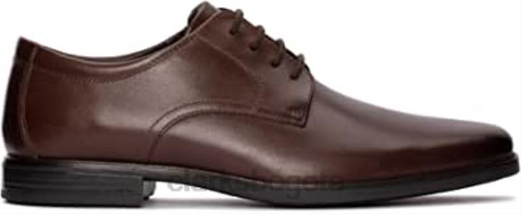 Clarks 0DX8L1550 howard walk zapatos de cuero clarks marrón oscuro unisexo