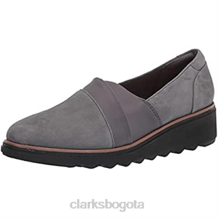 Clarks 0DX8L1551 mocasín clarks sharon pump ante gris oscuro para mujer mujer ante gris oscuro