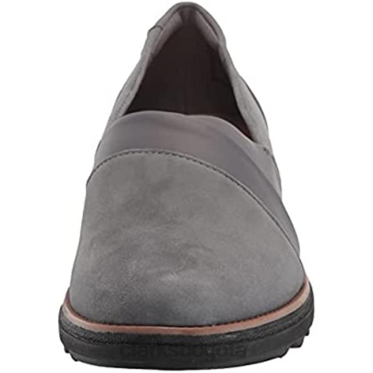 Clarks 0DX8L1551 mocasín clarks sharon pump ante gris oscuro para mujer mujer ante gris oscuro