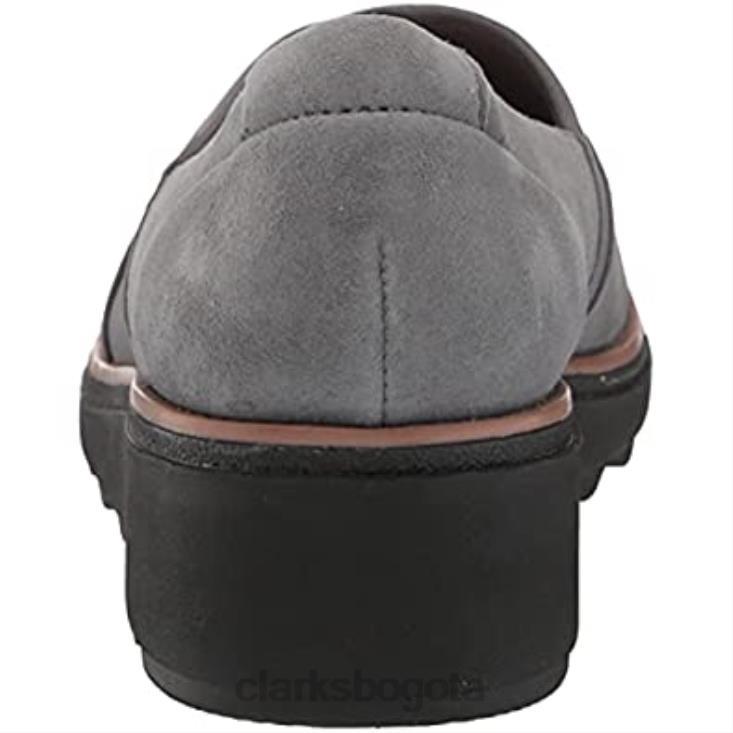 Clarks 0DX8L1551 mocasín clarks sharon pump ante gris oscuro para mujer mujer ante gris oscuro