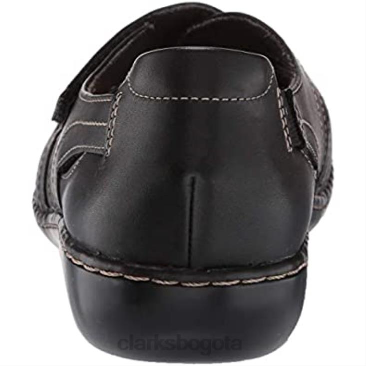 Clarks 0DX8L1552 Mocasín clarks ashland rosa de piel negro para mujer mujer cuero negro