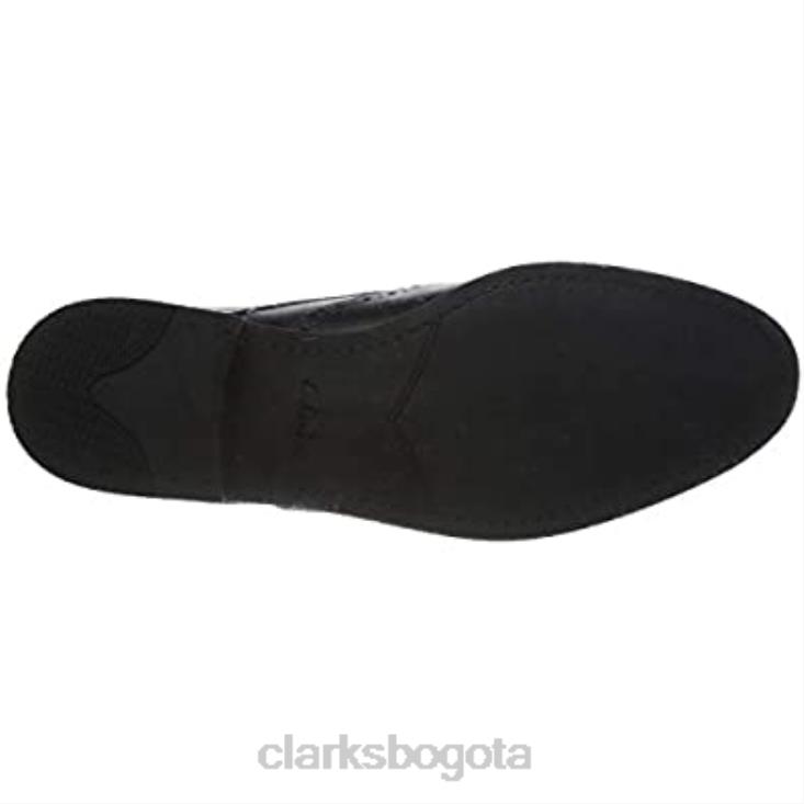 Clarks 0DX8L1553 clarks black derbis de límite de stanford masculino hombres cuero negro