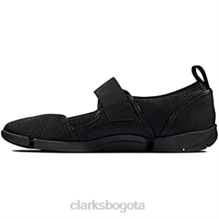Clarks 0DX8L1557 Zapatillas sin cordones Tri Amelia Bar para mujer Clarks beige malla negra malla negra mujer malla negra beige