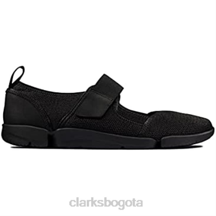Clarks 0DX8L1557 Zapatillas sin cordones Tri Amelia Bar para mujer Clarks beige malla negra malla negra mujer malla negra beige