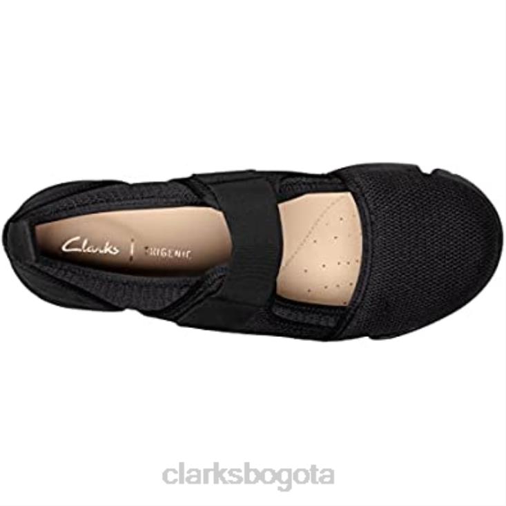 Clarks 0DX8L1557 Zapatillas sin cordones Tri Amelia Bar para mujer Clarks beige malla negra malla negra mujer malla negra beige