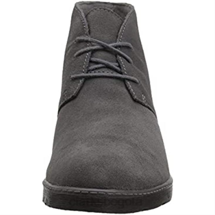Clarks 0DX8L1561 Botas de combate Clarks Hazen Charm de ante gris para mujer mujer gamuza gris