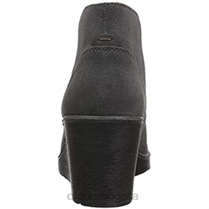 Clarks 0DX8L1561 Botas de combate Clarks Hazen Charm de ante gris para mujer mujer gamuza gris