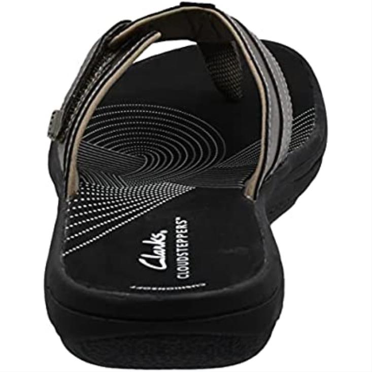 Clarks 0DX8L1562 Chanclas Clarks Brinkley Jazz para mujer peltre negro mujer peltre negro