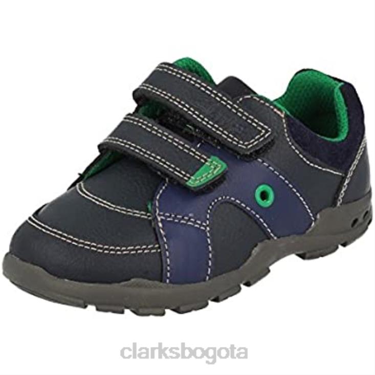 Clarks 0DX8L1563 zapatos de primera comunión para niño clarks flash pop azul marino niños combinado azul marino