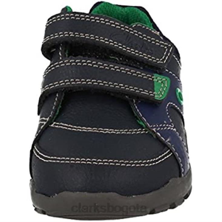 Clarks 0DX8L1563 zapatos de primera comunión para niño clarks flash pop azul marino niños combinado azul marino
